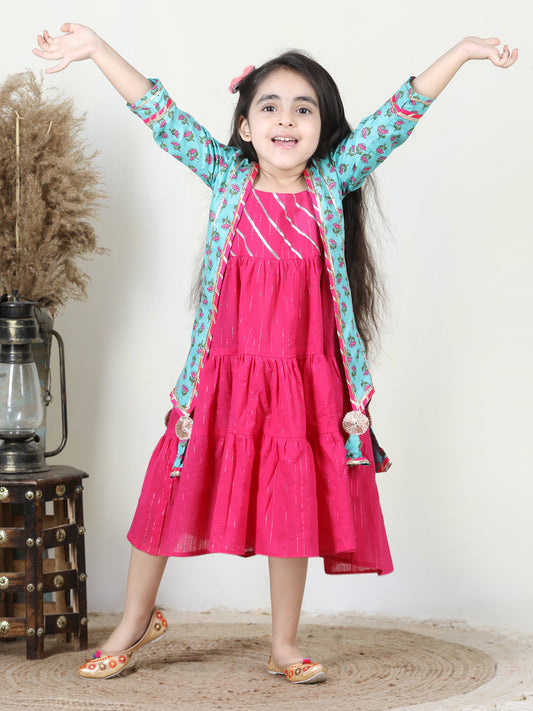 Blue Pink Jacket Dress