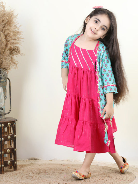 Blue Pink Jacket Dress