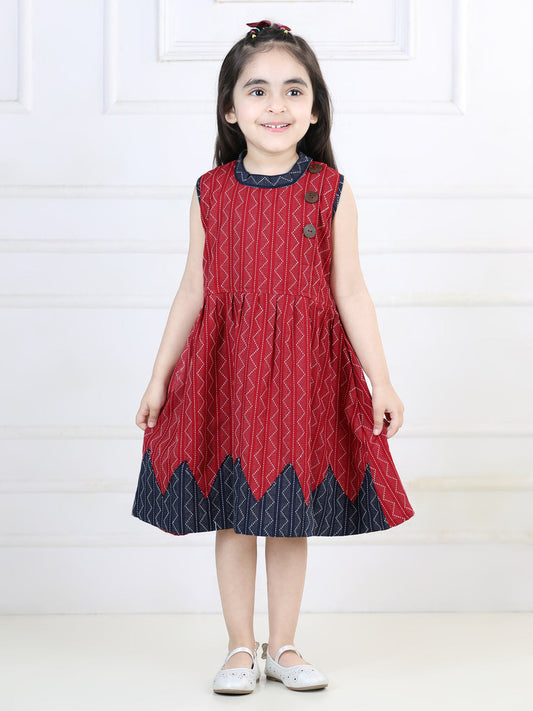 Maroon Katha Dress