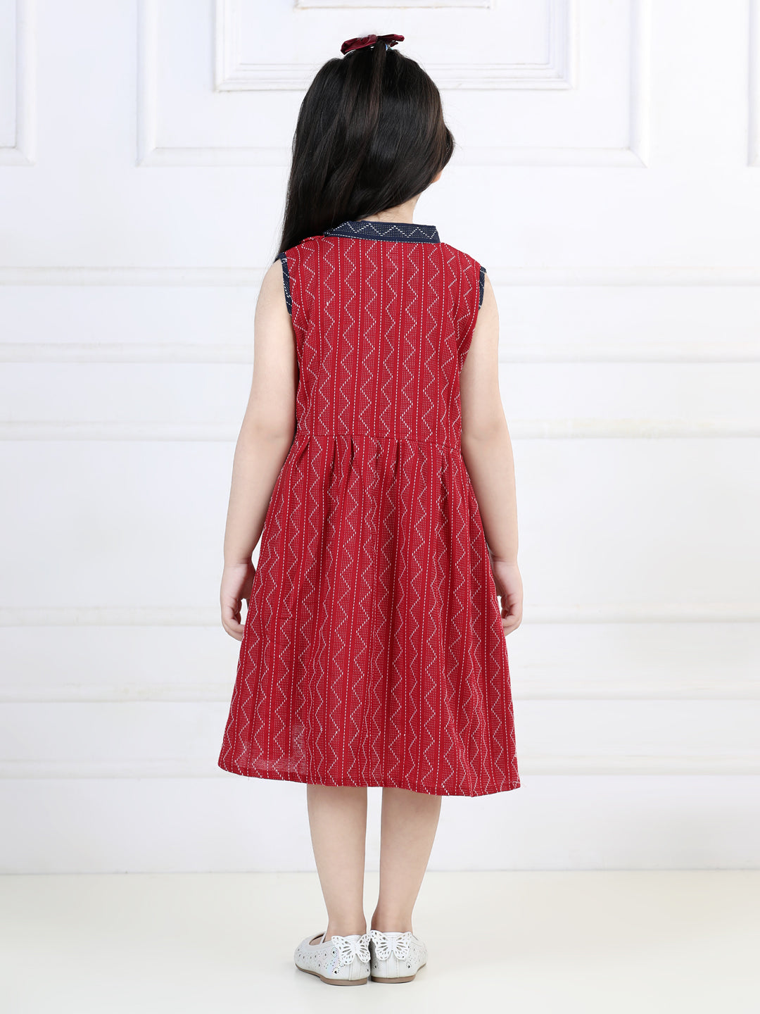 Maroon Katha Dress