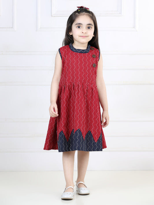 Maroon Katha Dress