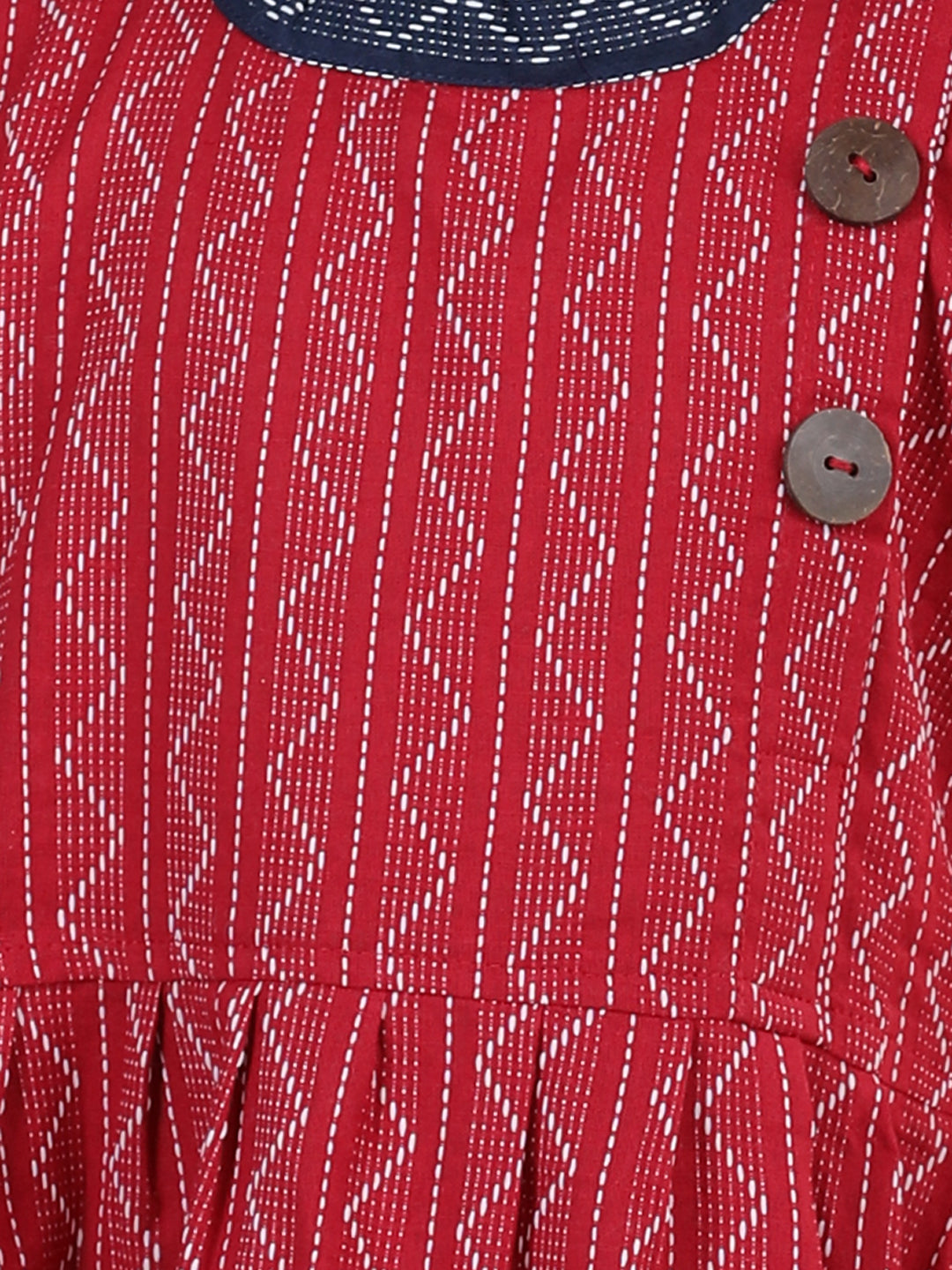 Maroon Katha Dress