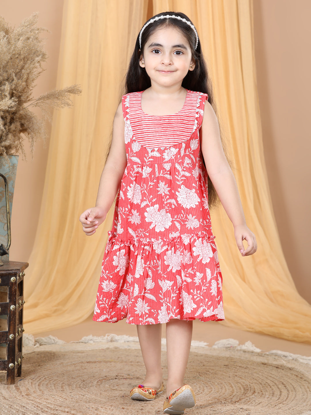 Red Floral Printed Dress