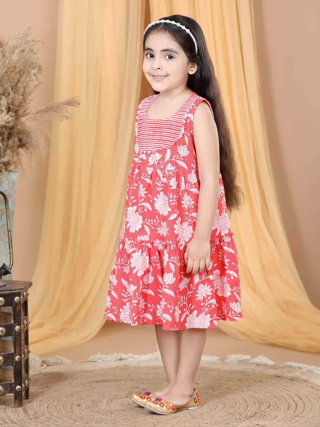 Red Floral Printed Dress