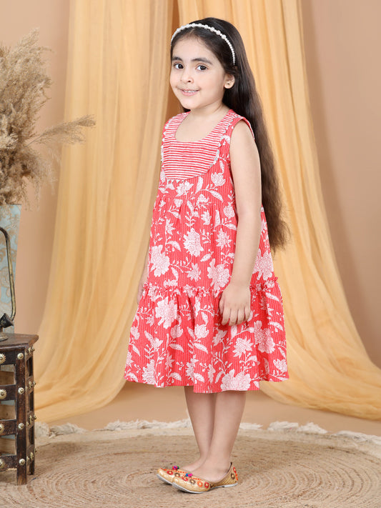 Red Floral Printed Dress