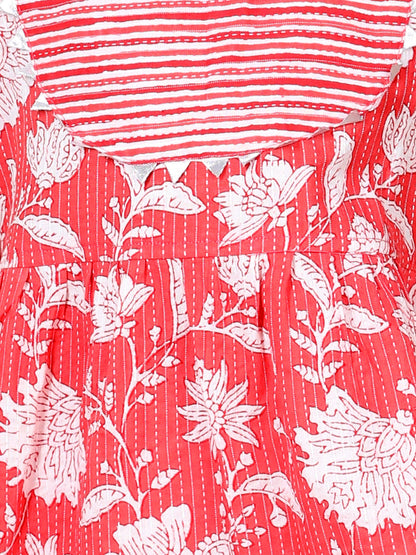 Red Floral Printed Dress