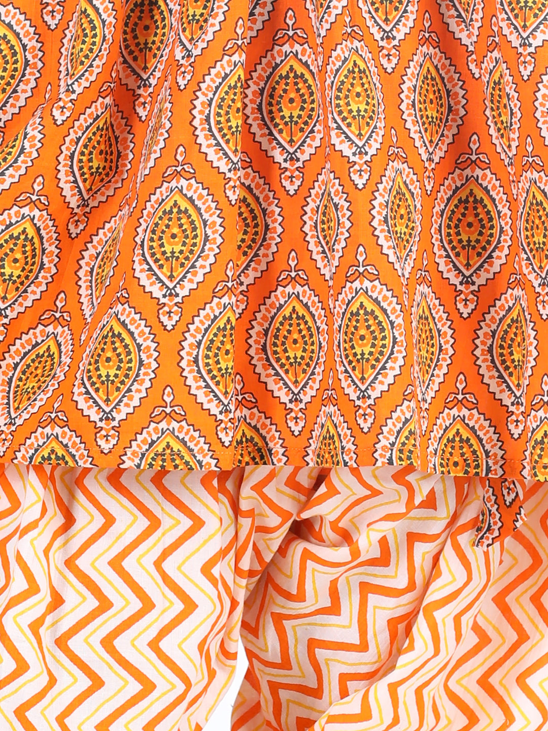 Half Sleeves Printed Ethnic Kurta With Salwar