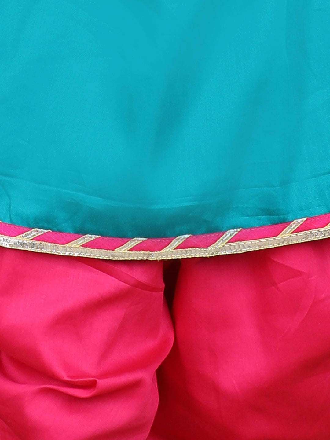 Green embroidered Gota Patti Detailed Kurta with dhoti