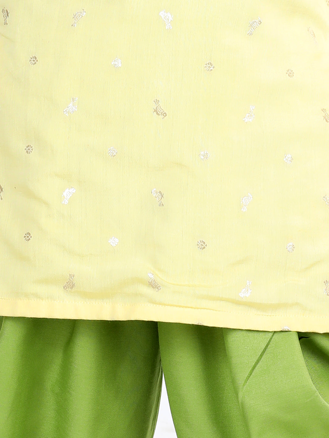 Half Sleeves Work Detail Kurti With Dhoti