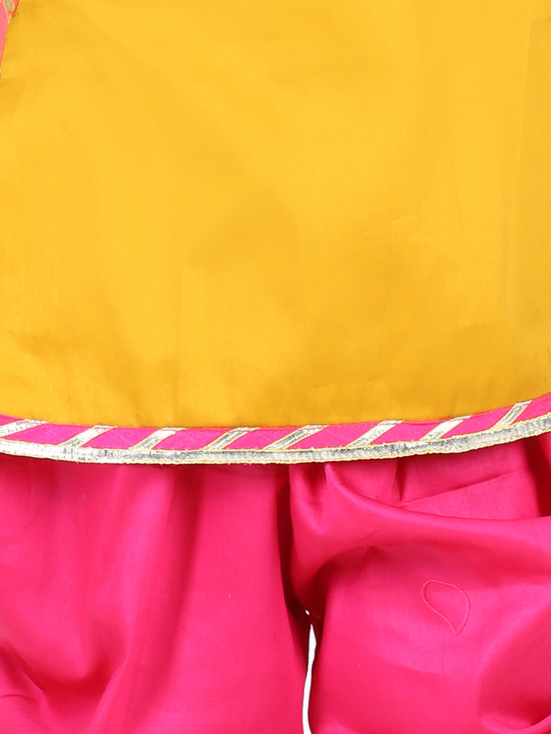 Yellow Embroidered Lace Detailed Kurta and Dhoti