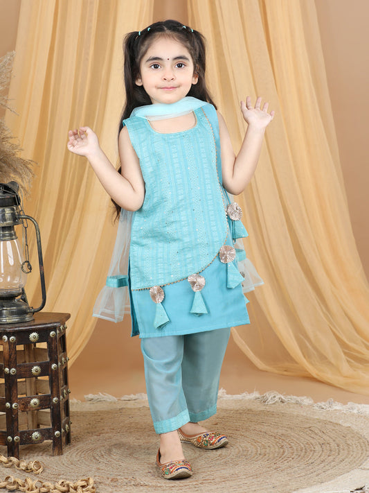 Blue Embroidered Kurta Set