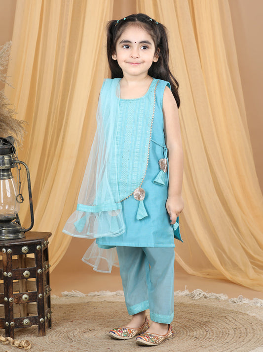 Blue Embroidered Kurta Set