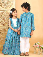 Blue Bhandhani Kurta with Pajama