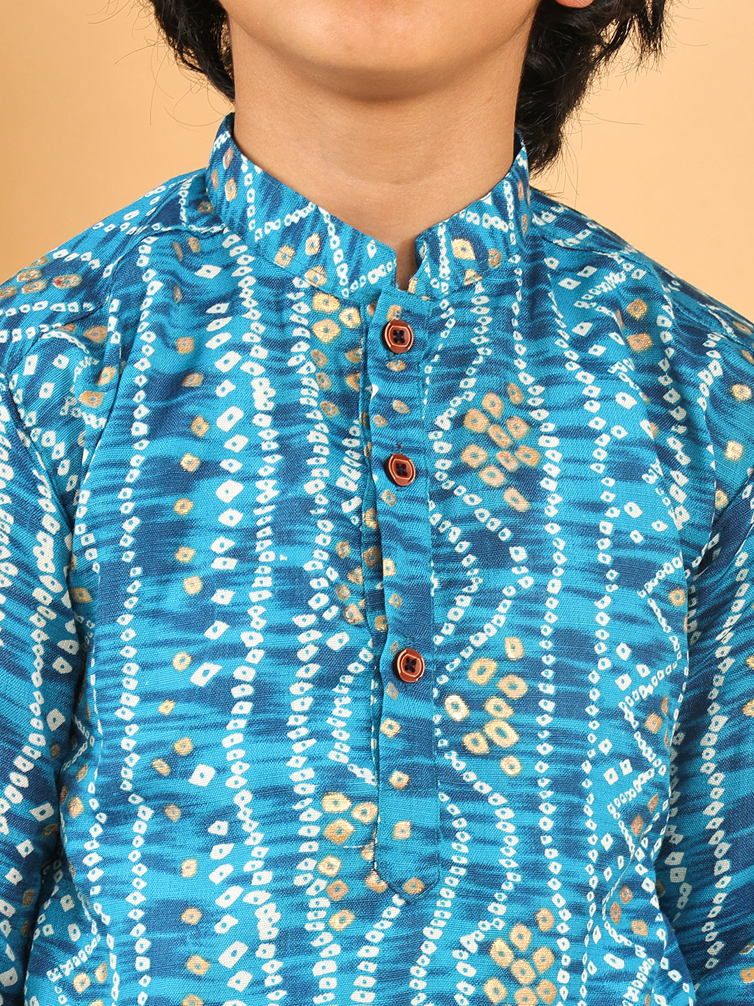 Blue Bhandhani Kurta with Pajama