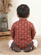 Red Floral Printed Kurta Set