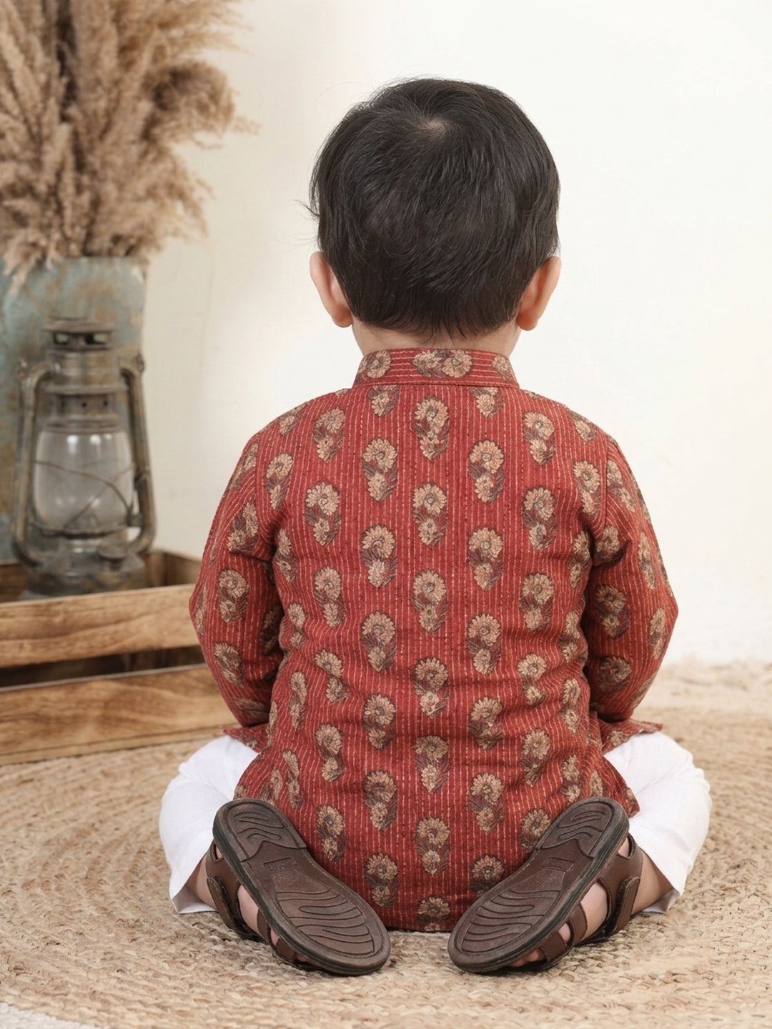 Red Floral Printed Kurta Set