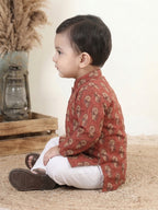 Red Floral Printed Kurta Set