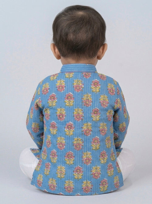 Blue Floral Printed Kurta Set