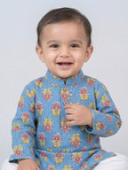 Blue Floral Printed Kurta Set