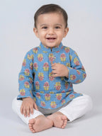 Blue Floral Printed Kurta Set