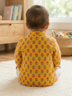 Yellow Floral Printed Kurta Set
