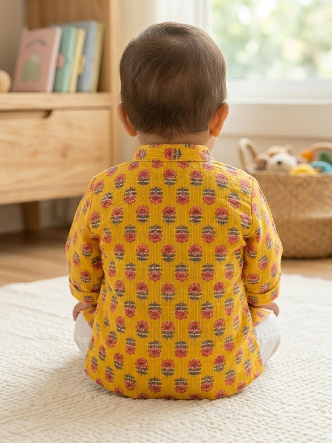 Yellow Floral Printed Kurta Set