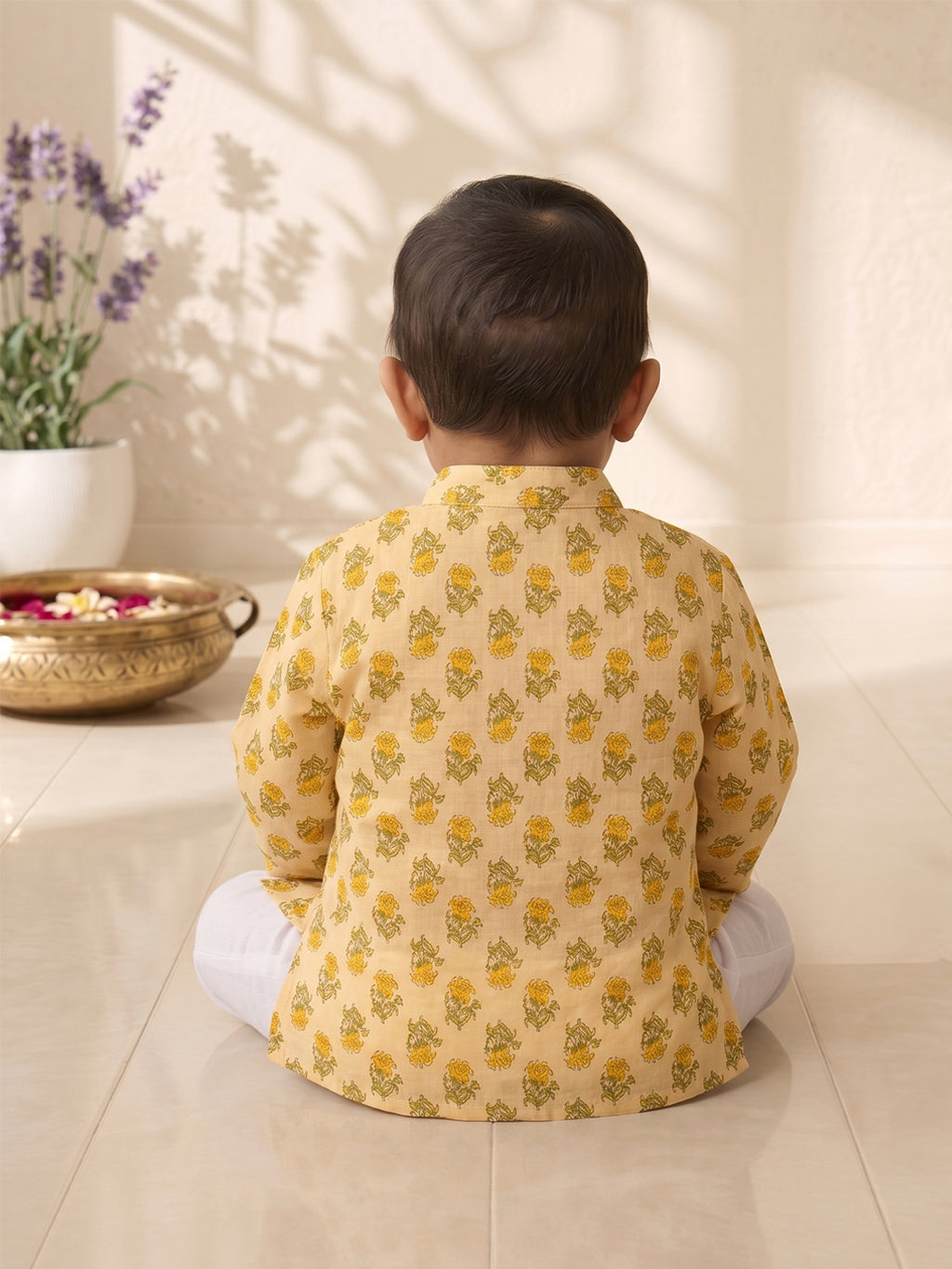 Yellow Floral Printed Kurta Set