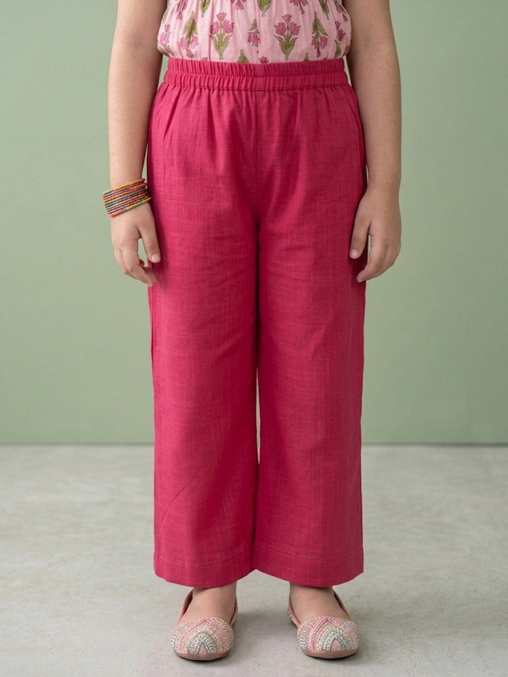 Pink Sleeveless Halter Style Kurti With Pant