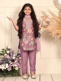 Kinder Kids Purple floral printed kurti Wih Purple Pant and dupatta