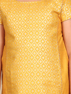 Yellow Jaquard kurti With Sharara and dupatta