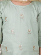 Kinder Kids Sky Floral printed kurti With Sky Sharara and Dupatta