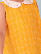 Yellow Katha Collared Top