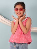 Peach Katha Collared Top