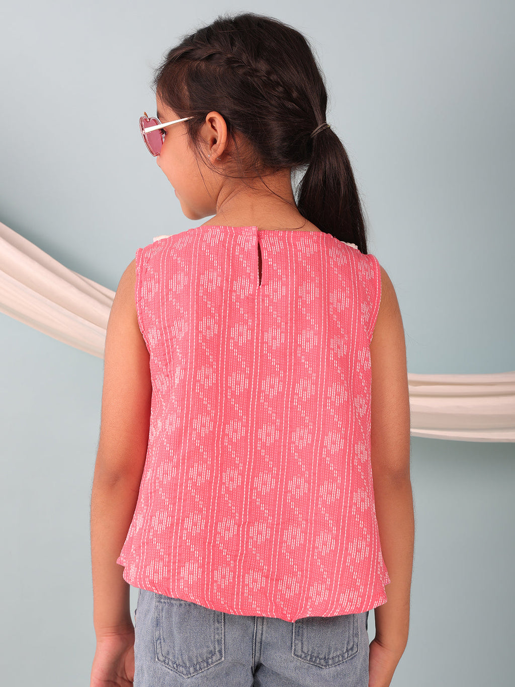 Peach Katha Collared Top
