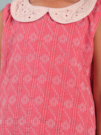 Peach Katha Collared Top