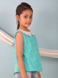 Green Katha Collared Top