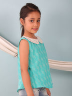 Green Katha Collared Top