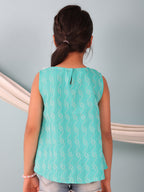 Green Katha Collared Top