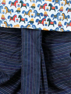 All Over Horse Printed Kurta with a zig-zag patch Kurta Dhoti