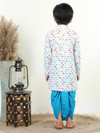 Blue elephant Printed Style Kurta Dhoti