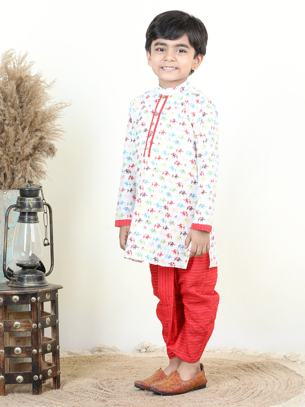 All Over Elephant printed kurta Dhoti