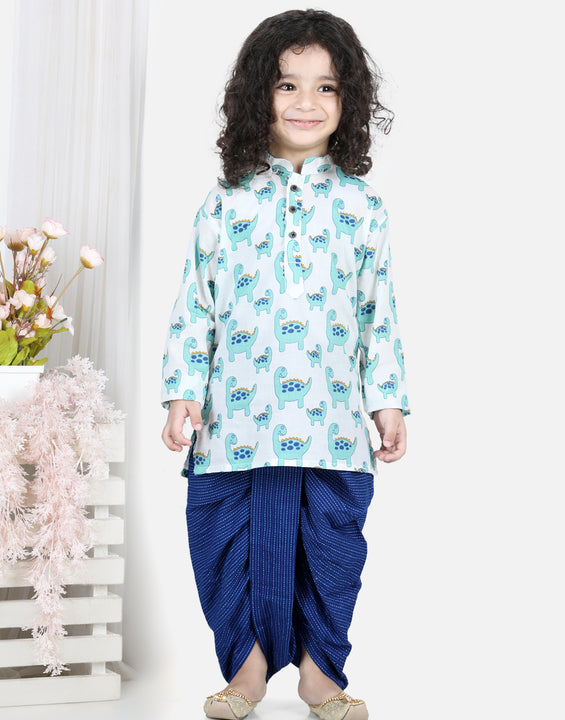 Dinnosaur Printed Kurta Dhoti