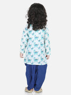 All Over Dinosaur Printed Kurta Dhoti
