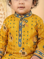 Yellow Patola Printed Kurta and Pajama