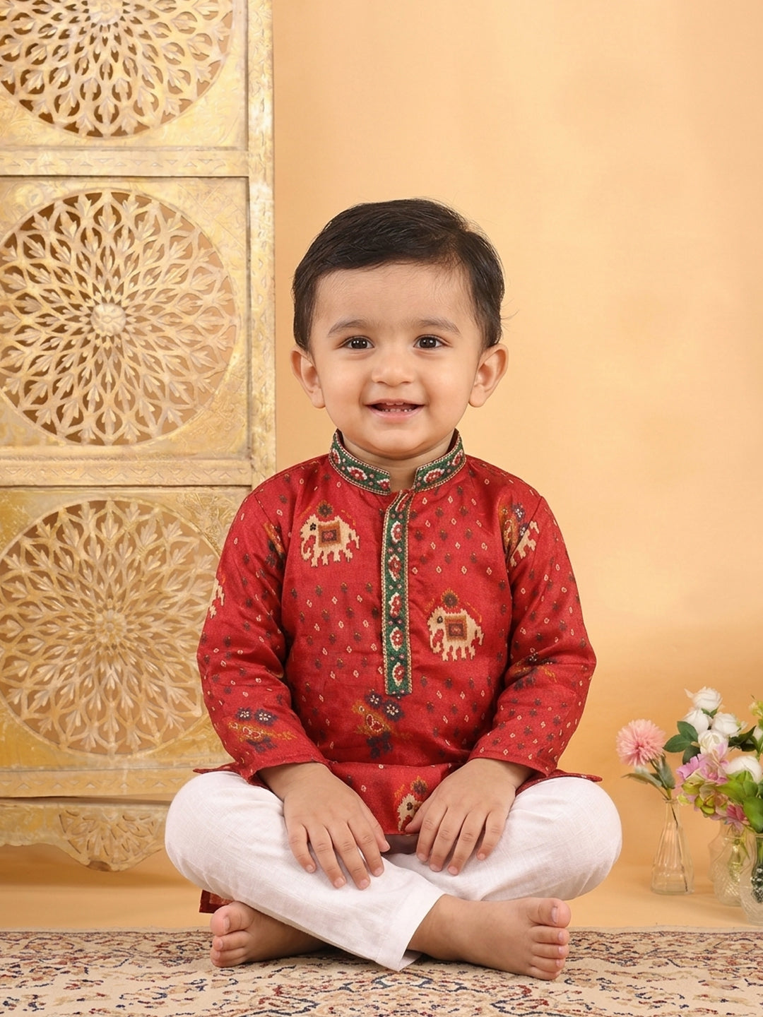 Red Patola printed kurta and Pajama