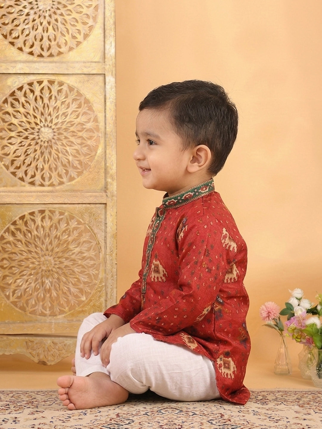 Red Patola printed kurta and Pajama