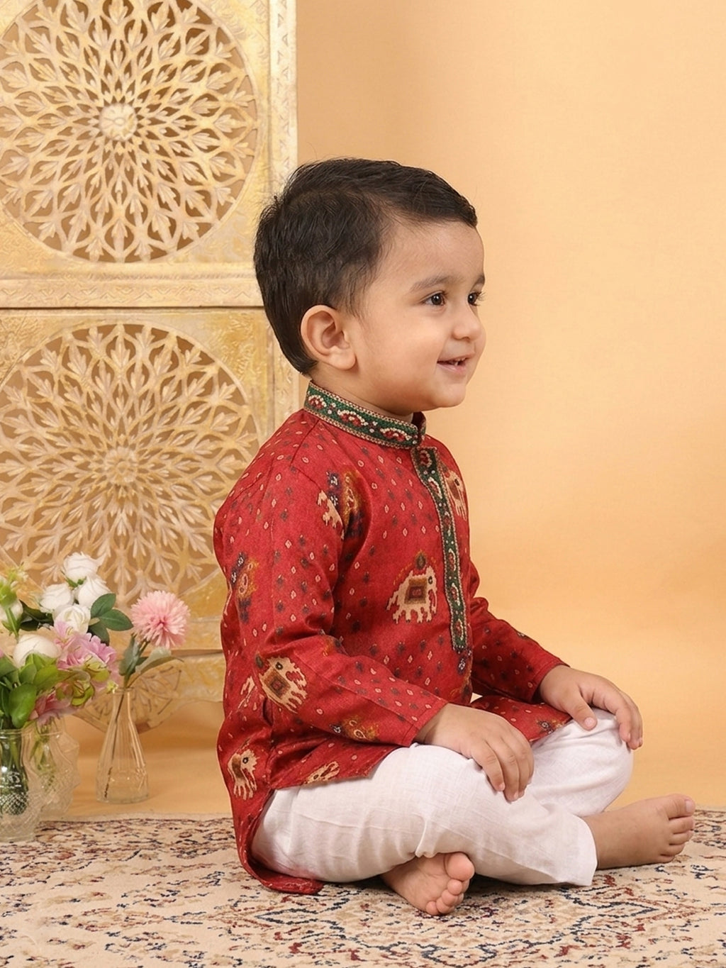 Red Patola printed kurta and Pajama