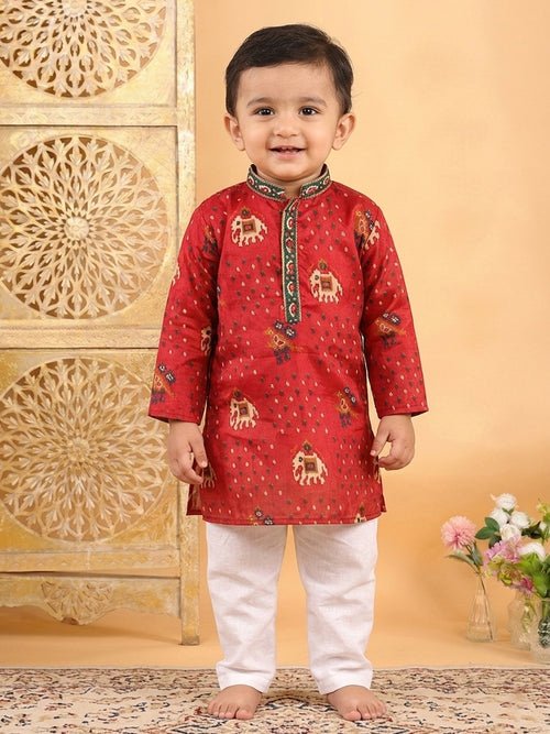 Red Patola printed kurta and Pajama