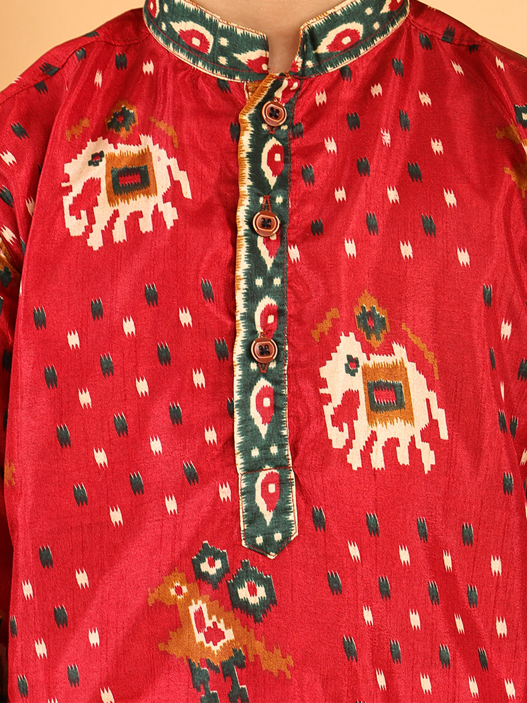 Red Patola printed kurta and Pajama