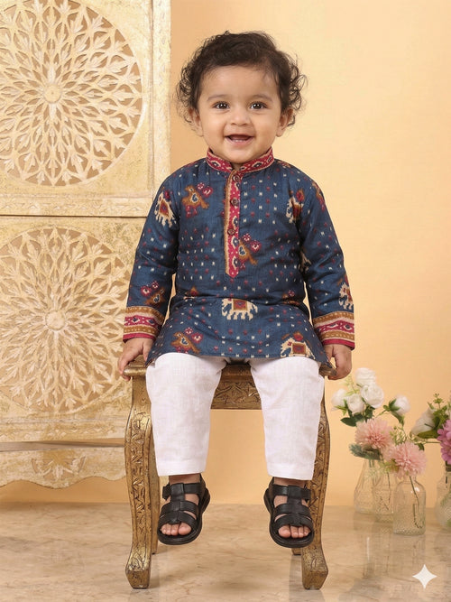 Blue Patola printed Kurta and pajama